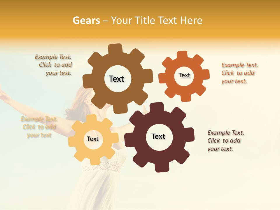 A Woman With Her Arms Outstretched In The Air PowerPoint Template