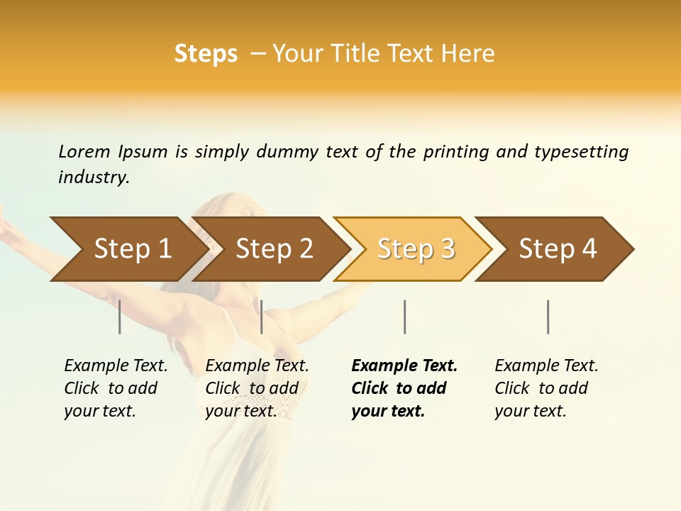 A Woman With Her Arms Outstretched In The Air PowerPoint Template