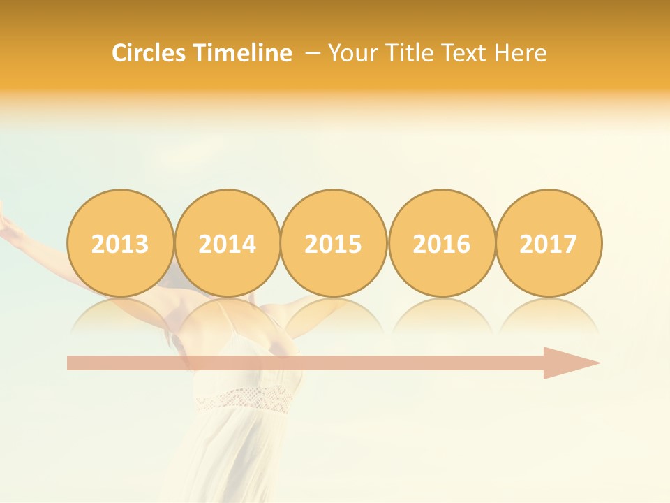A Woman With Her Arms Outstretched In The Air PowerPoint Template