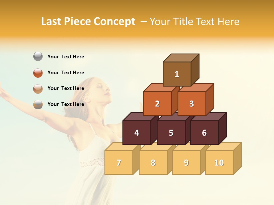 A Woman With Her Arms Outstretched In The Air PowerPoint Template