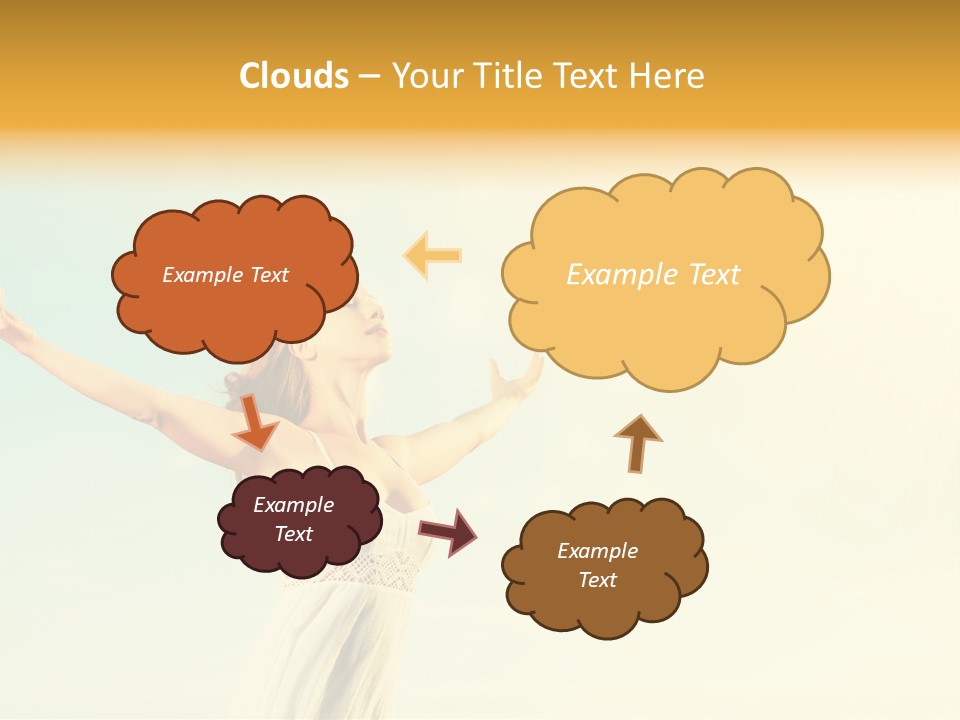 A Woman With Her Arms Outstretched In The Air PowerPoint Template