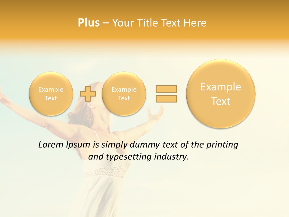 A Woman With Her Arms Outstretched In The Air PowerPoint Template