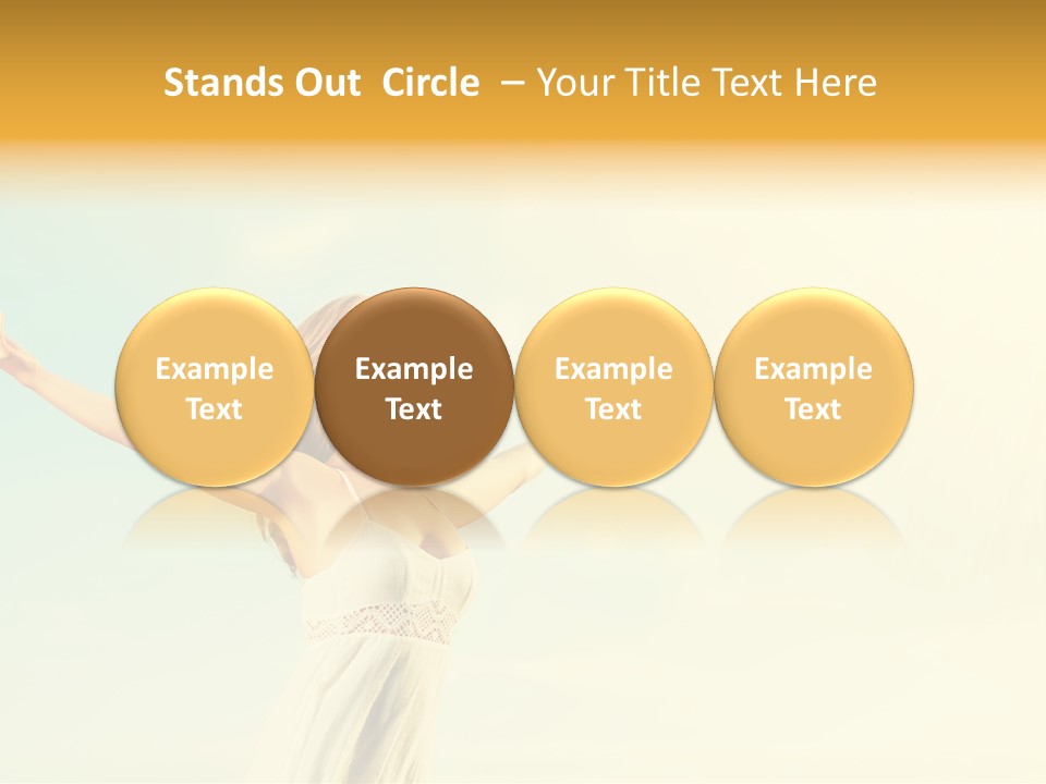 A Woman With Her Arms Outstretched In The Air PowerPoint Template