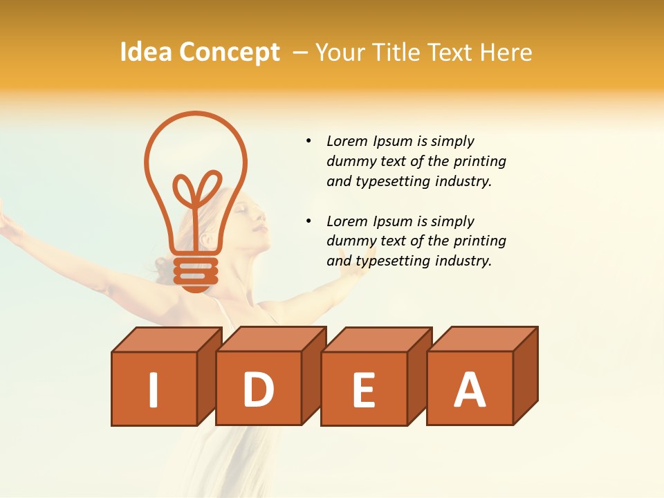 A Woman With Her Arms Outstretched In The Air PowerPoint Template