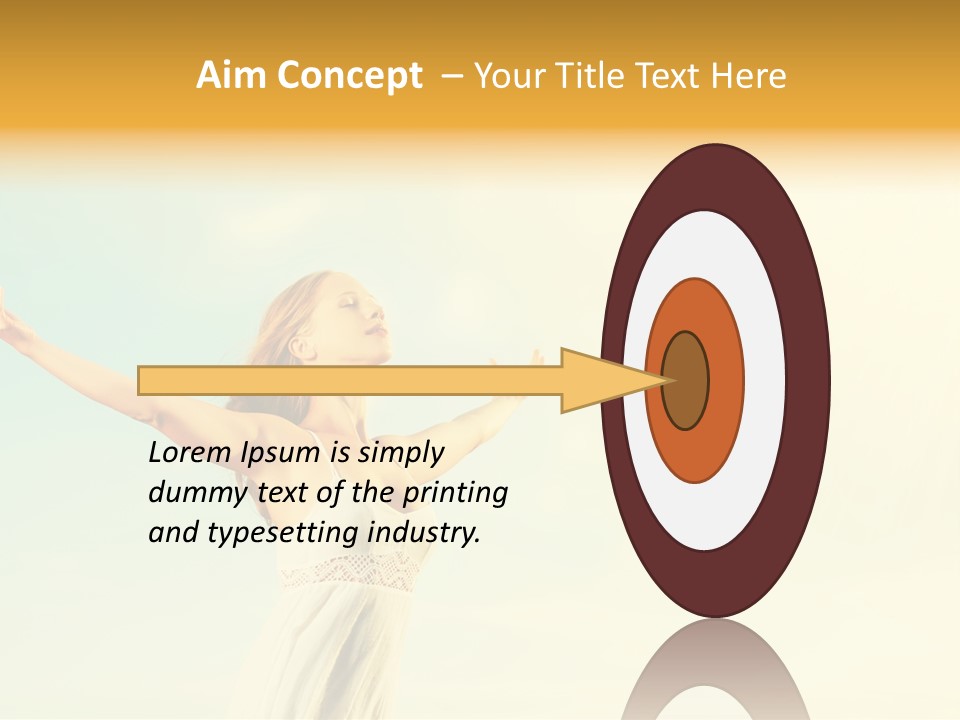 A Woman With Her Arms Outstretched In The Air PowerPoint Template