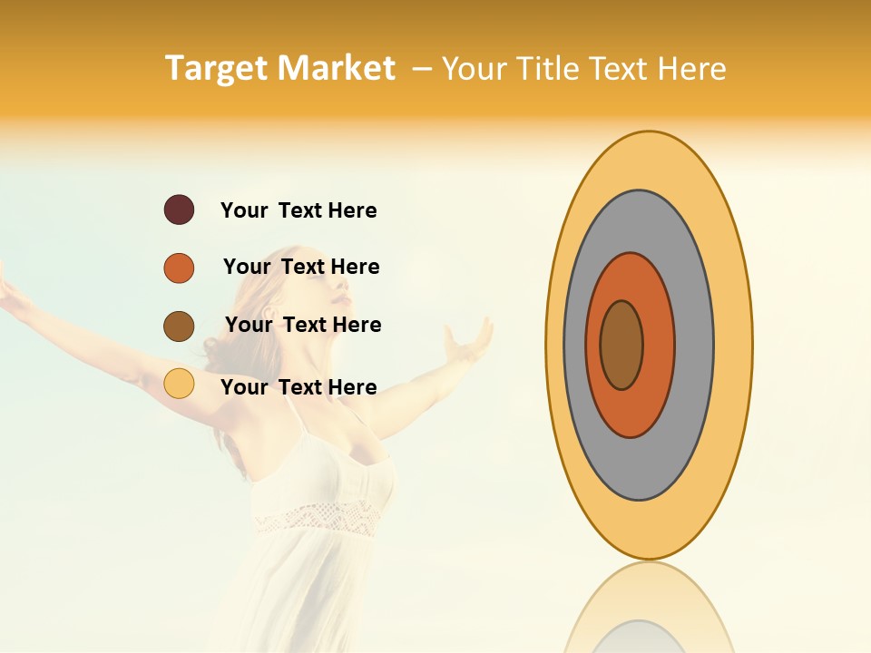 A Woman With Her Arms Outstretched In The Air PowerPoint Template