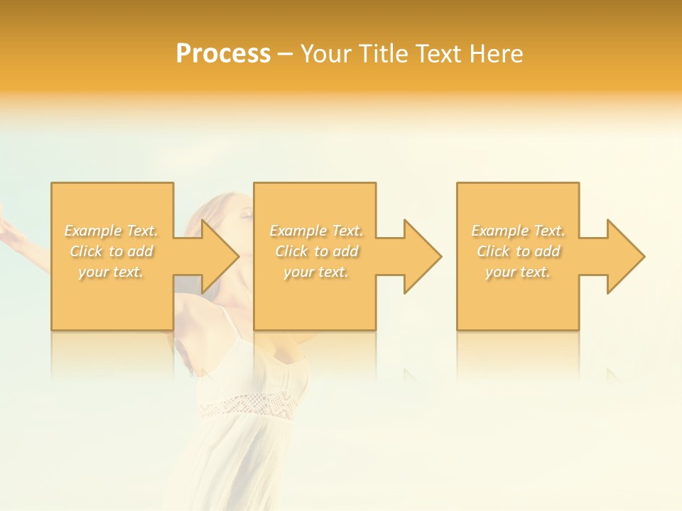 A Woman With Her Arms Outstretched In The Air PowerPoint Template