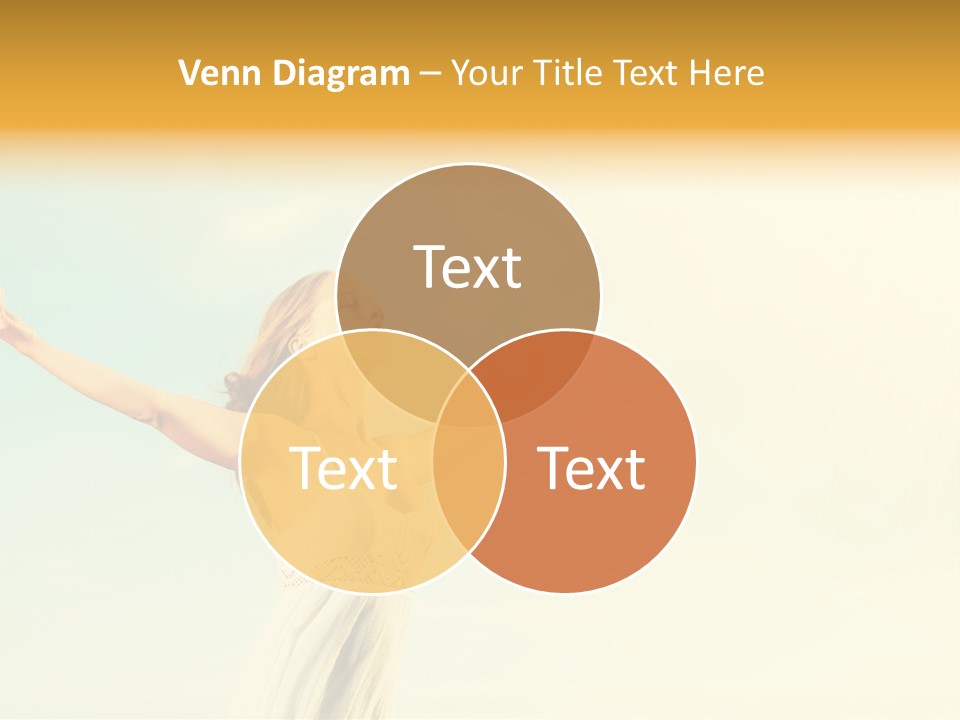 A Woman With Her Arms Outstretched In The Air PowerPoint Template