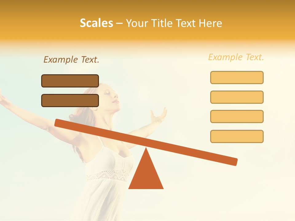A Woman With Her Arms Outstretched In The Air PowerPoint Template