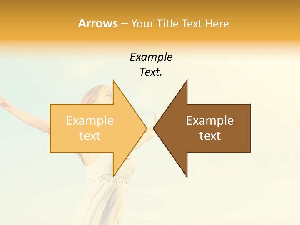 A Woman With Her Arms Outstretched In The Air PowerPoint Template