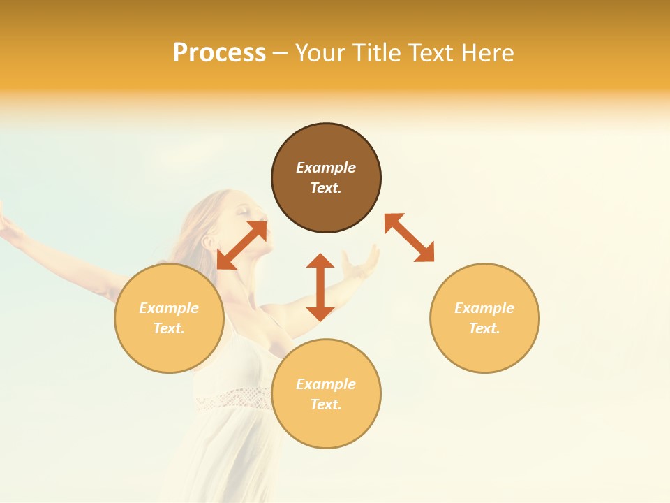 A Woman With Her Arms Outstretched In The Air PowerPoint Template