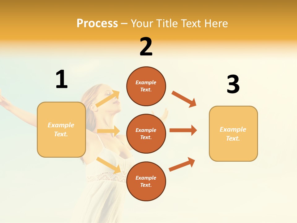A Woman With Her Arms Outstretched In The Air PowerPoint Template