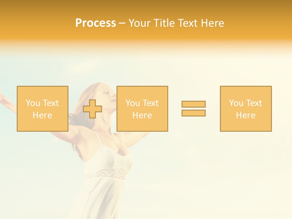 A Woman With Her Arms Outstretched In The Air PowerPoint Template