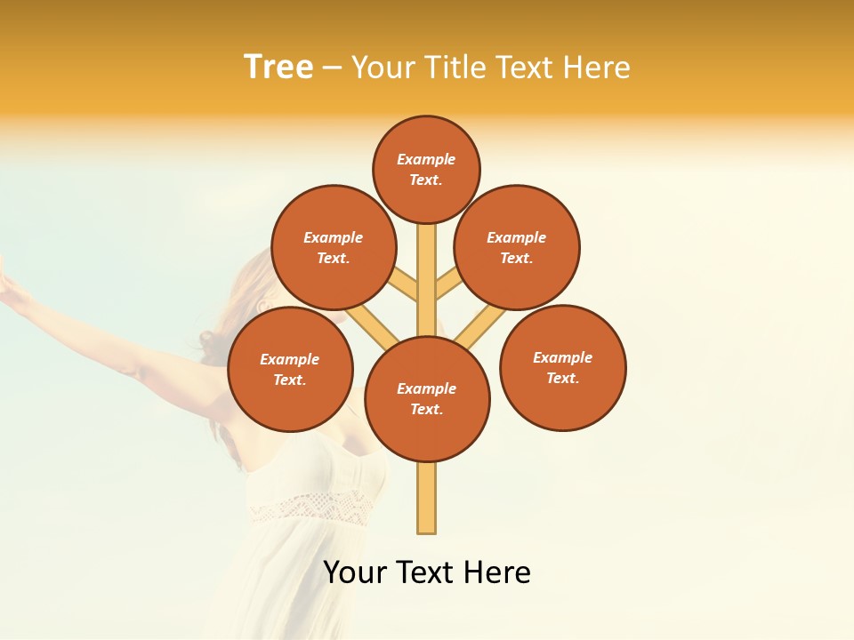 A Woman With Her Arms Outstretched In The Air PowerPoint Template
