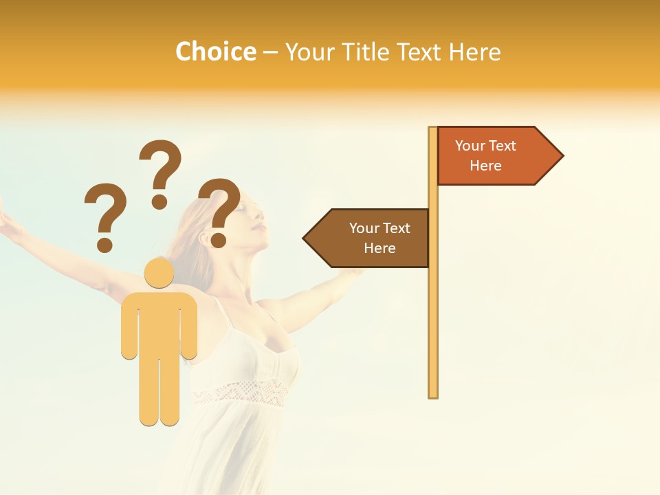 A Woman With Her Arms Outstretched In The Air PowerPoint Template