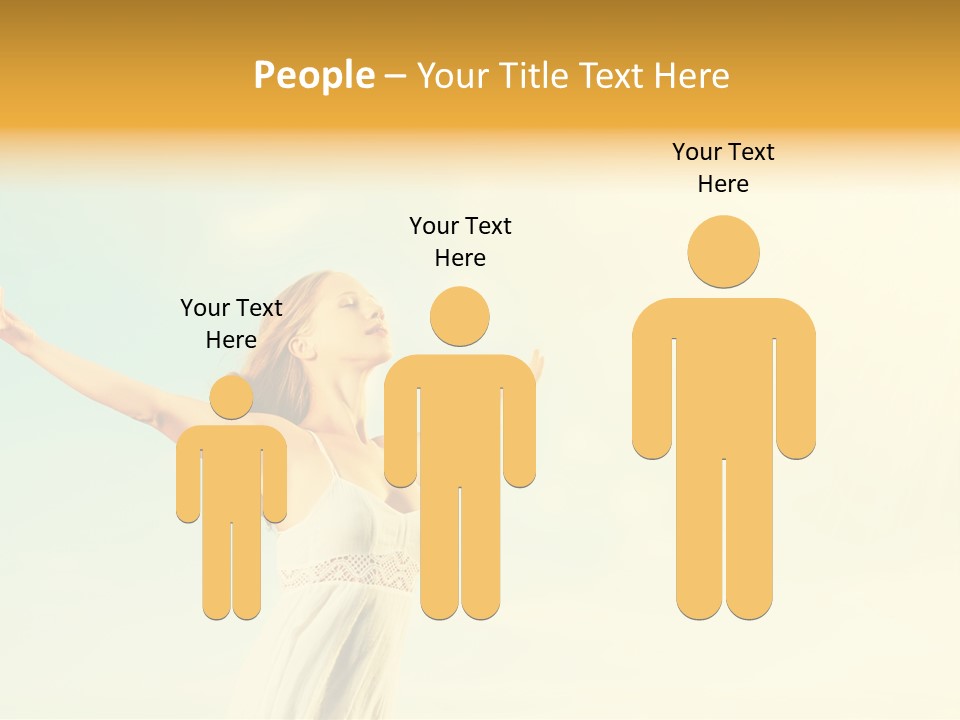 A Woman With Her Arms Outstretched In The Air PowerPoint Template