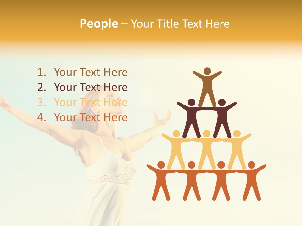 A Woman With Her Arms Outstretched In The Air PowerPoint Template