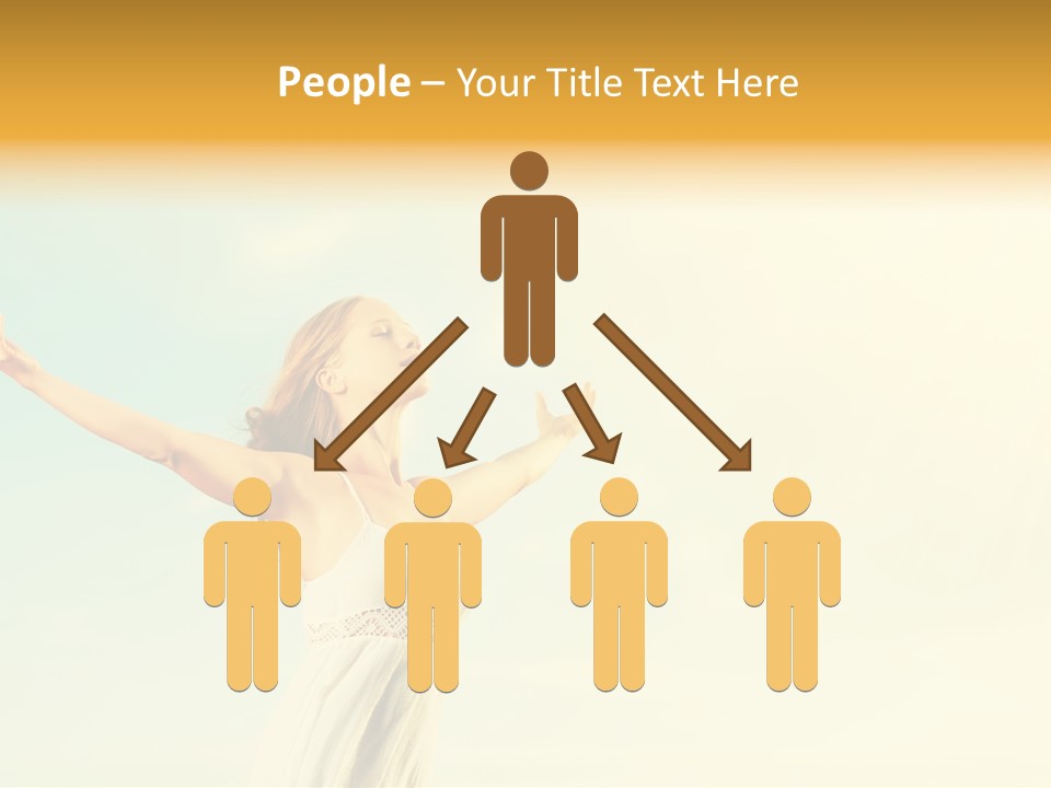 A Woman With Her Arms Outstretched In The Air PowerPoint Template