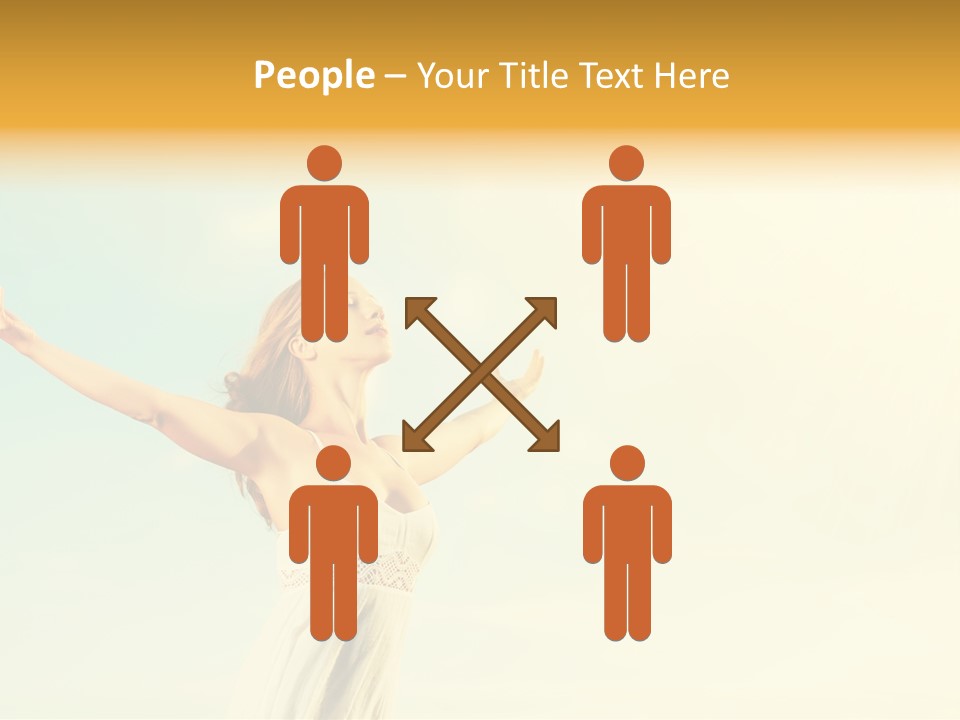A Woman With Her Arms Outstretched In The Air PowerPoint Template