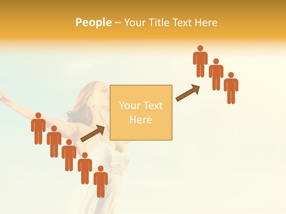 A Woman With Her Arms Outstretched In The Air PowerPoint Template
