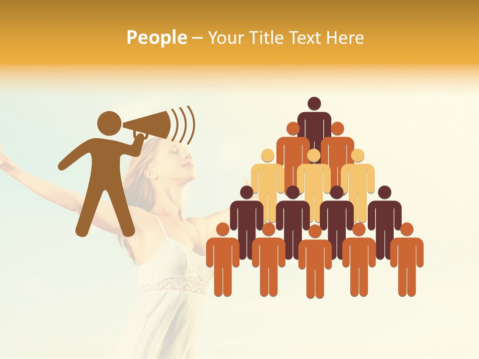A Woman With Her Arms Outstretched In The Air PowerPoint Template