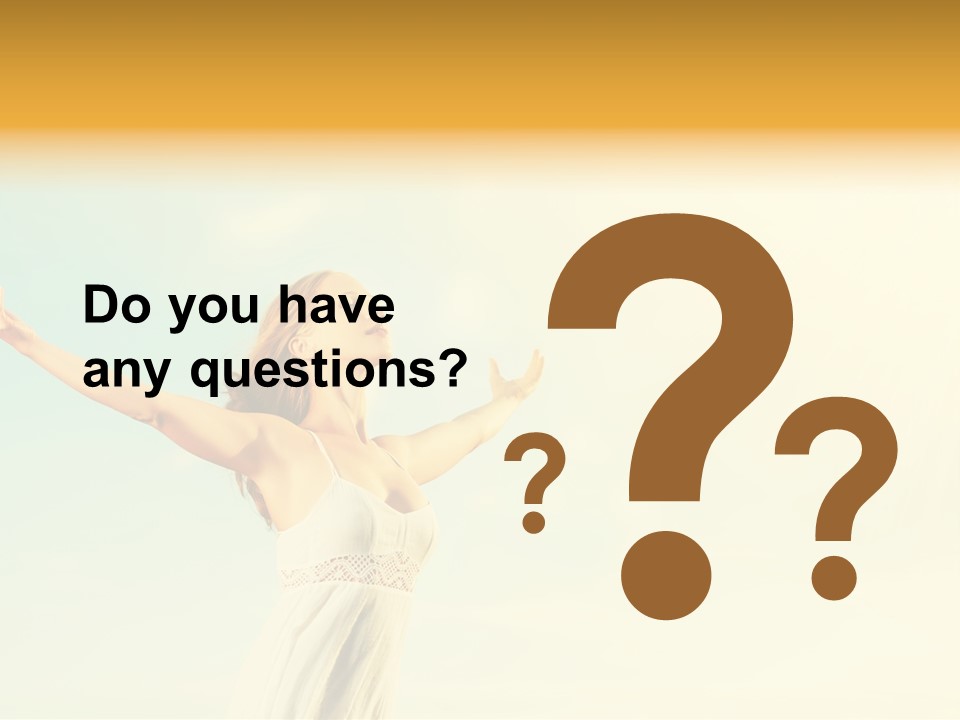 A Woman With Her Arms Outstretched In The Air PowerPoint Template