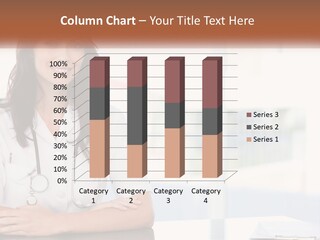 A Woman Doctor Sitting At A Desk With Her Arms Crossed PowerPoint Template