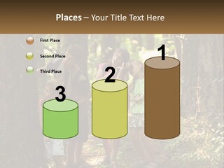 A Group Of Children Standing In The Woods PowerPoint Template