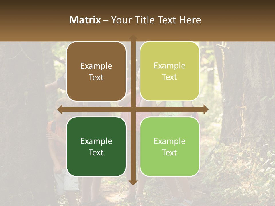 A Group Of Children Standing In The Woods PowerPoint Template