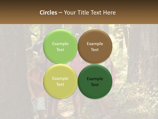 A Group Of Children Standing In The Woods PowerPoint Template