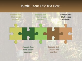 A Group Of Children Standing In The Woods PowerPoint Template