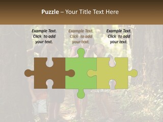 A Group Of Children Standing In The Woods PowerPoint Template