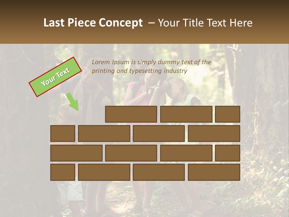 A Group Of Children Standing In The Woods PowerPoint Template