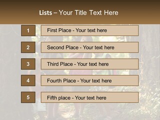 A Group Of Children Standing In The Woods PowerPoint Template