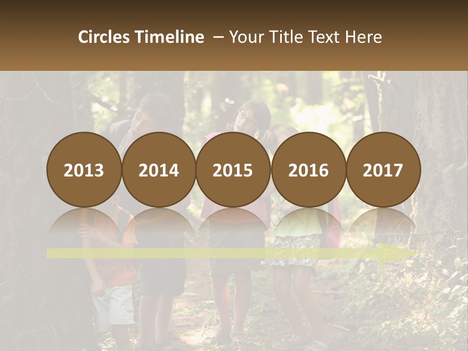 A Group Of Children Standing In The Woods PowerPoint Template