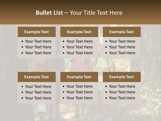 A Group Of Children Standing In The Woods PowerPoint Template