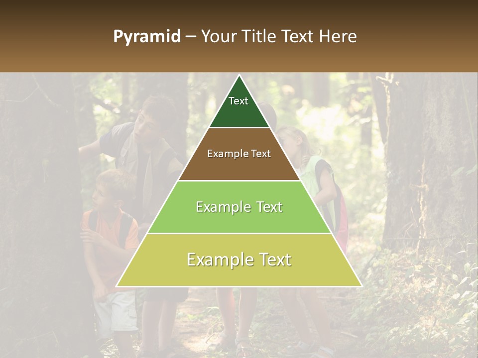 A Group Of Children Standing In The Woods PowerPoint Template