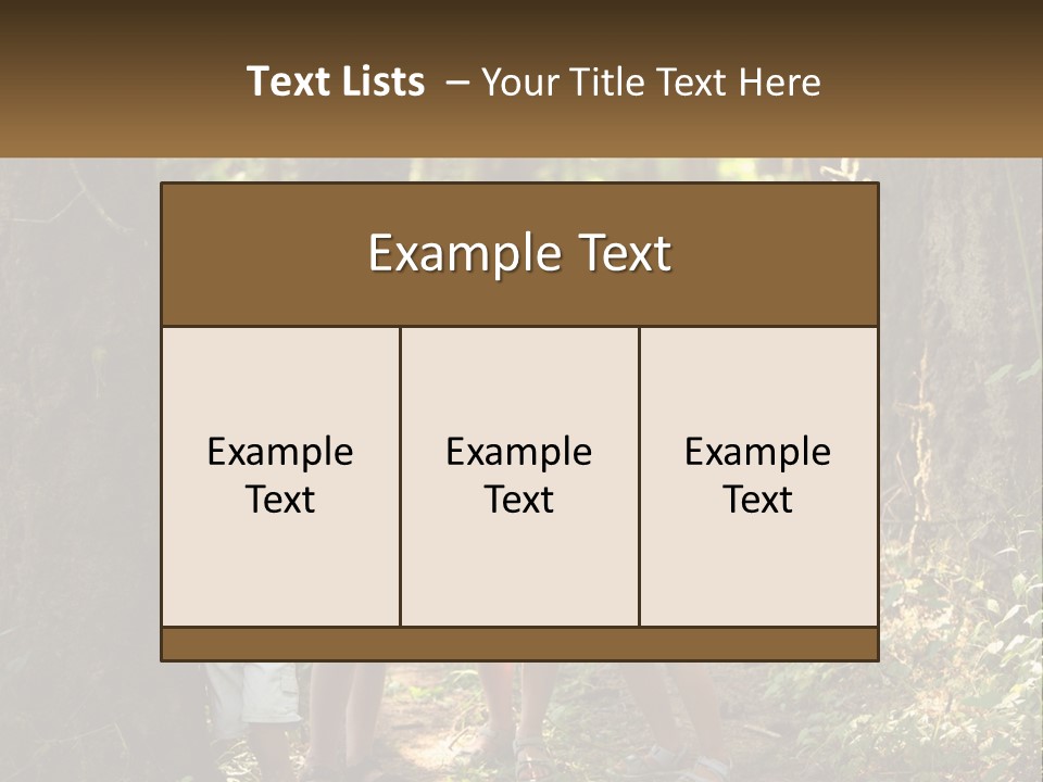 A Group Of Children Standing In The Woods PowerPoint Template