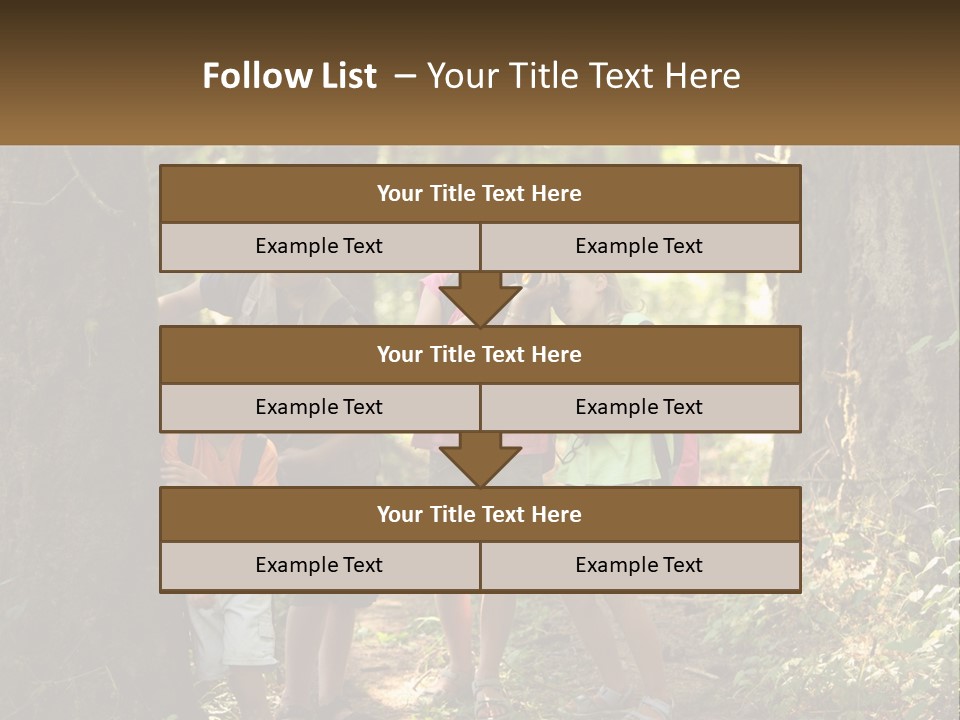 A Group Of Children Standing In The Woods PowerPoint Template