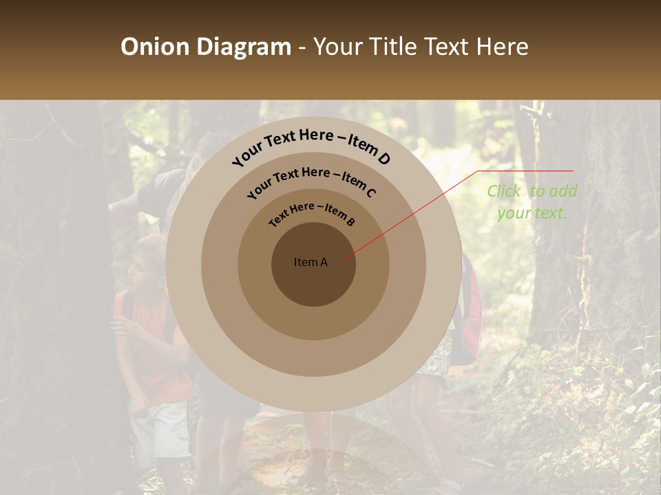 A Group Of Children Standing In The Woods PowerPoint Template