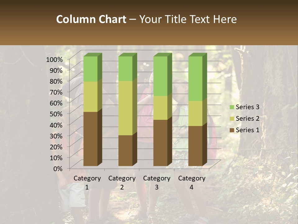 A Group Of Children Standing In The Woods PowerPoint Template