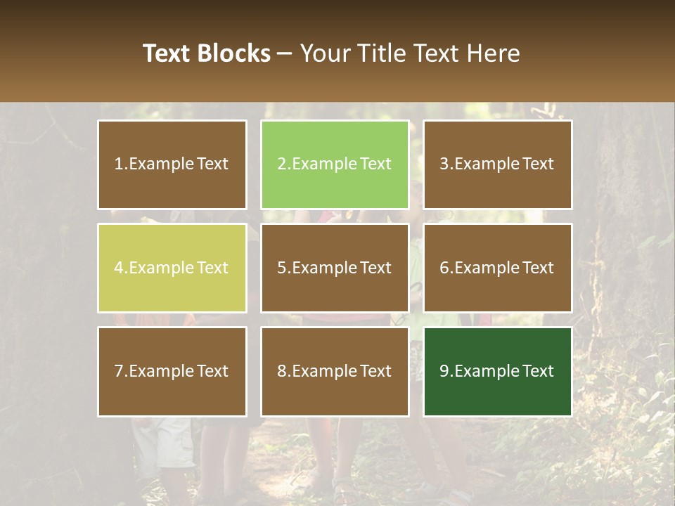 A Group Of Children Standing In The Woods PowerPoint Template