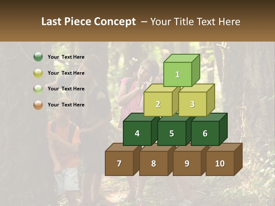 A Group Of Children Standing In The Woods PowerPoint Template