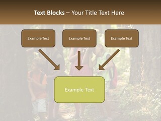 A Group Of Children Standing In The Woods PowerPoint Template