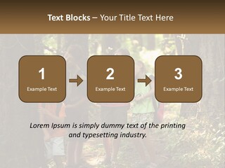A Group Of Children Standing In The Woods PowerPoint Template