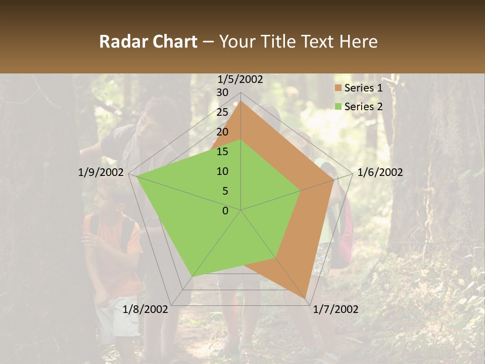 A Group Of Children Standing In The Woods PowerPoint Template