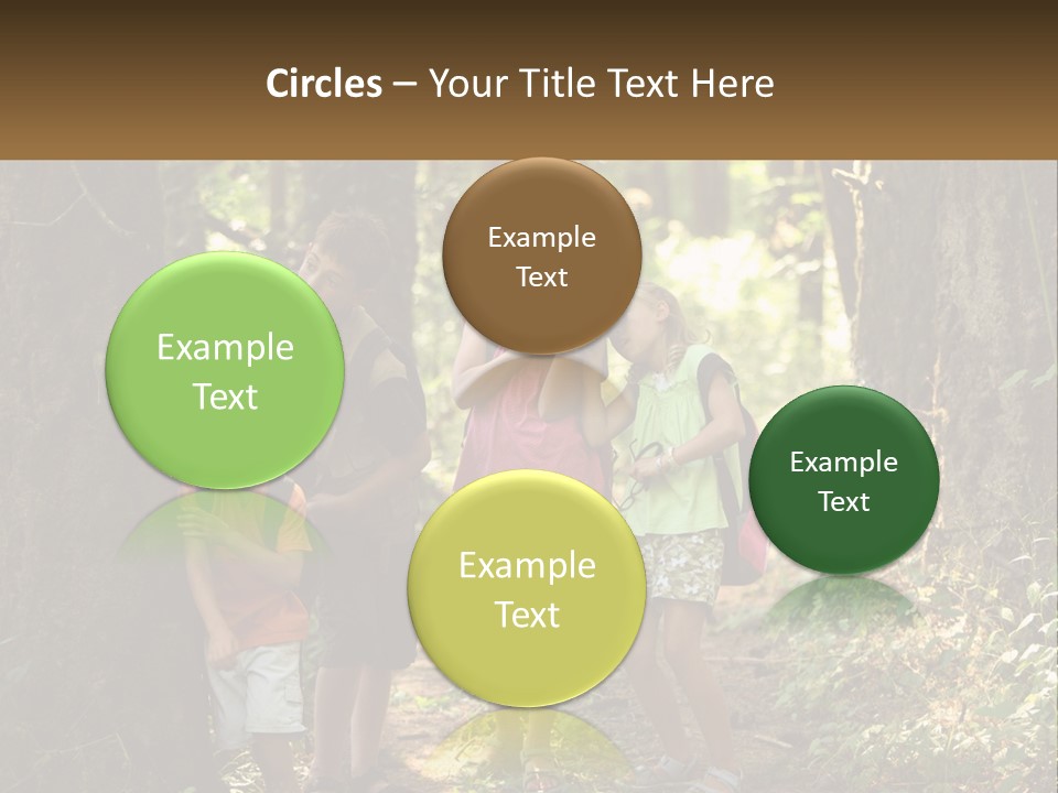 A Group Of Children Standing In The Woods PowerPoint Template