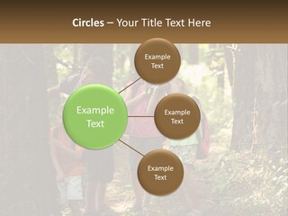 A Group Of Children Standing In The Woods PowerPoint Template