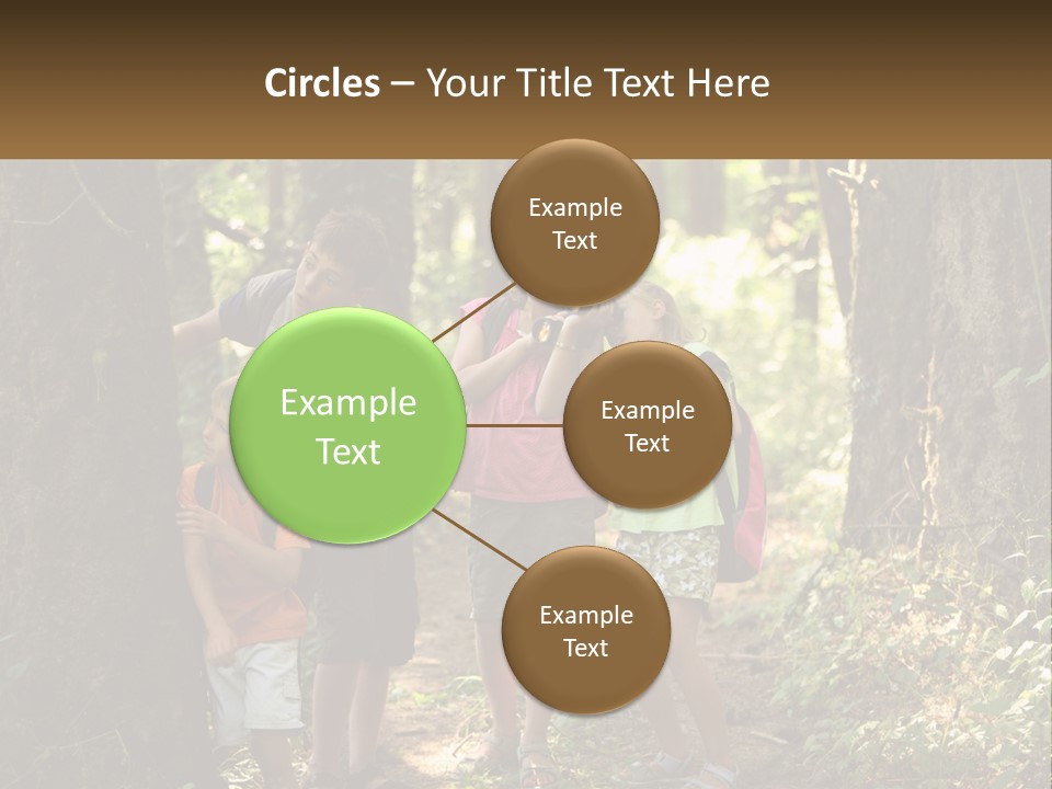 A Group Of Children Standing In The Woods PowerPoint Template