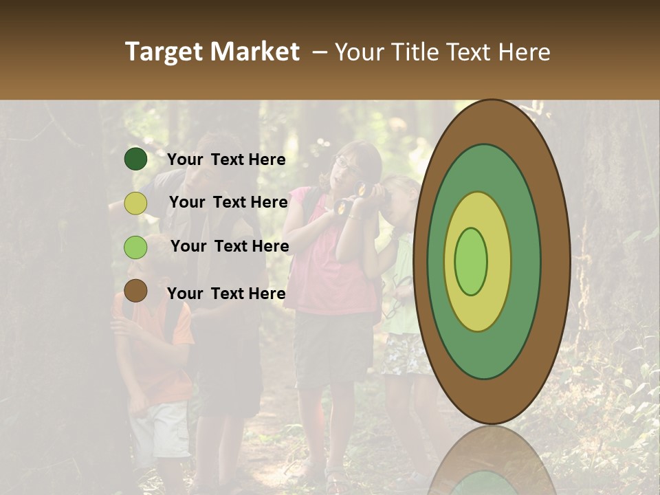 A Group Of Children Standing In The Woods PowerPoint Template